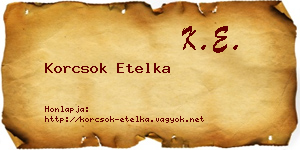 Korcsok Etelka névjegykártya